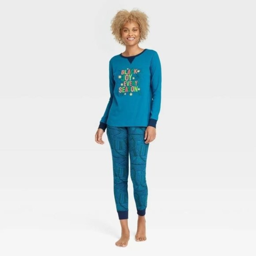 Wondershop Teal Blue Black Joy Alice Butts 2-Piece PJ Pajama Lounge Set Size 3X